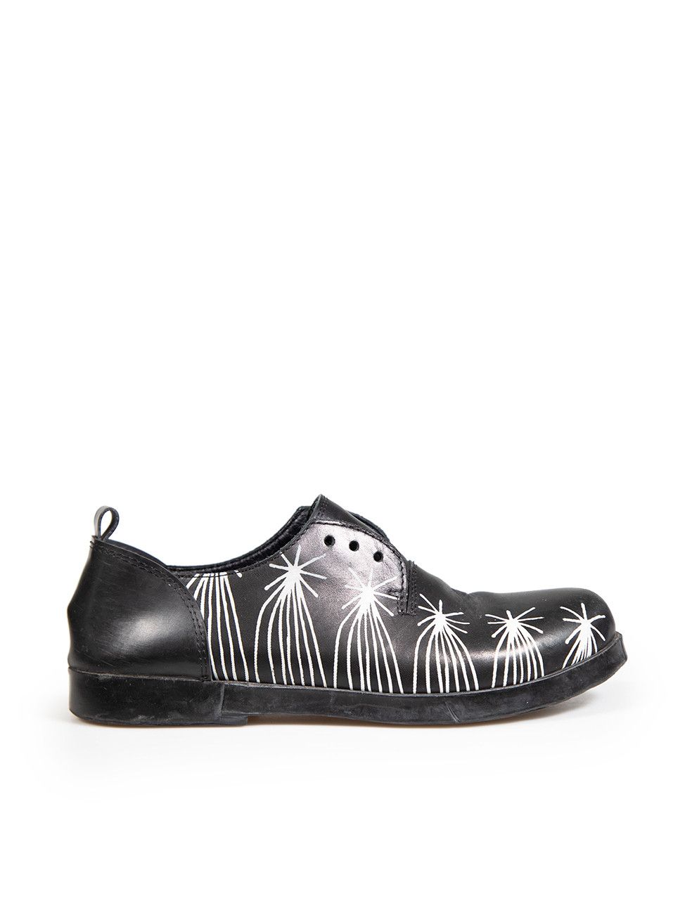 Marsell Black Leather Graffiti Printed Shoes Size US 6.5 / IT 36.5 - 1 Thumbnail