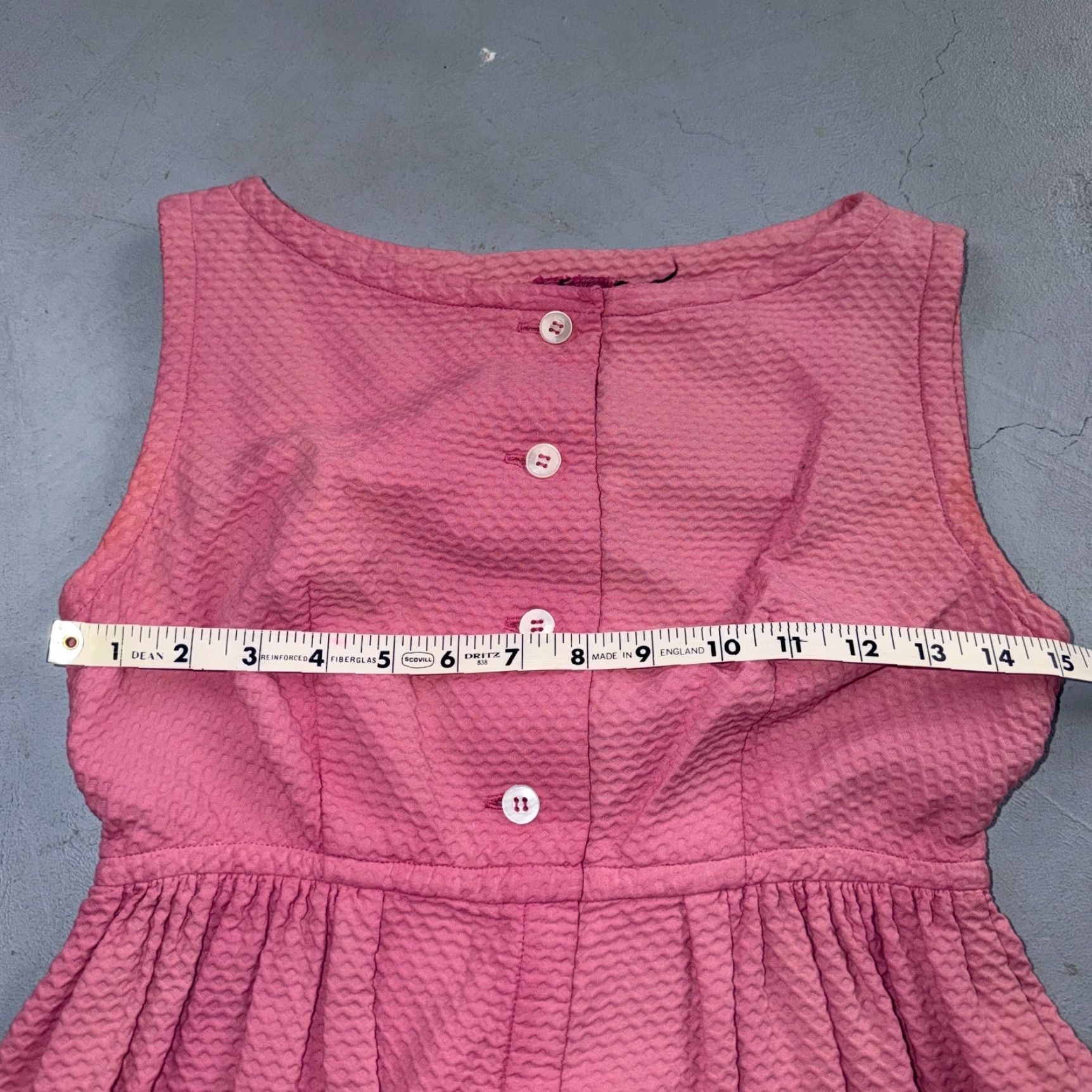 Vintage VTG Dorian Pink Dress Womens 50s Retro 1950s Knee Length Sleeveless Sundress Collared Pullover Size S / US 4 / IT 40 - 6 Thumbnail
