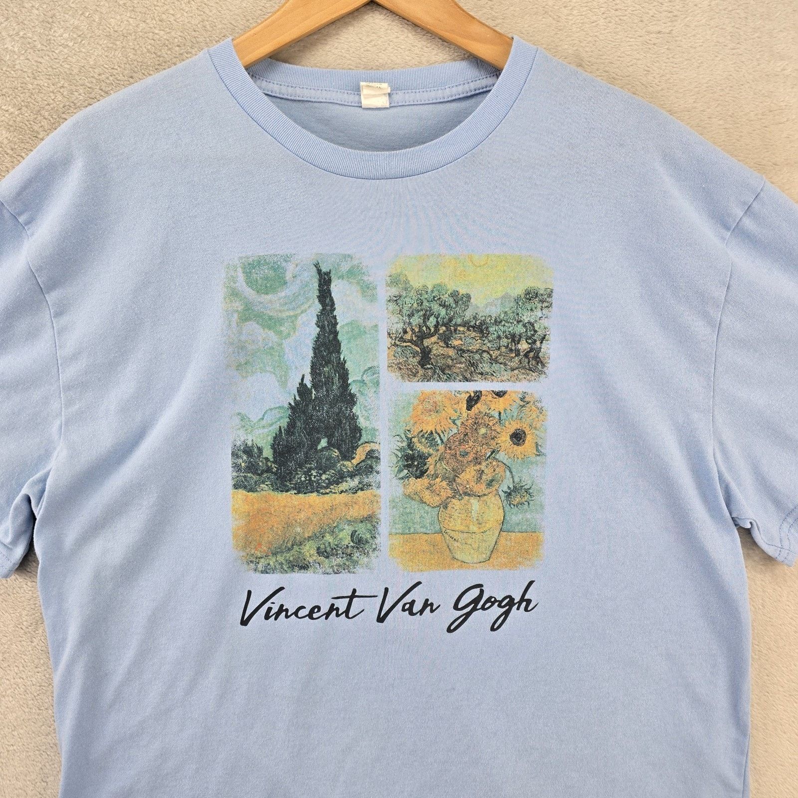 Other Vtg Vincent Van Gogh Shirt Mens Large Blue Art Flowers Y2K Size US L / EU 52-54 / 3 - 2 Thumbnail