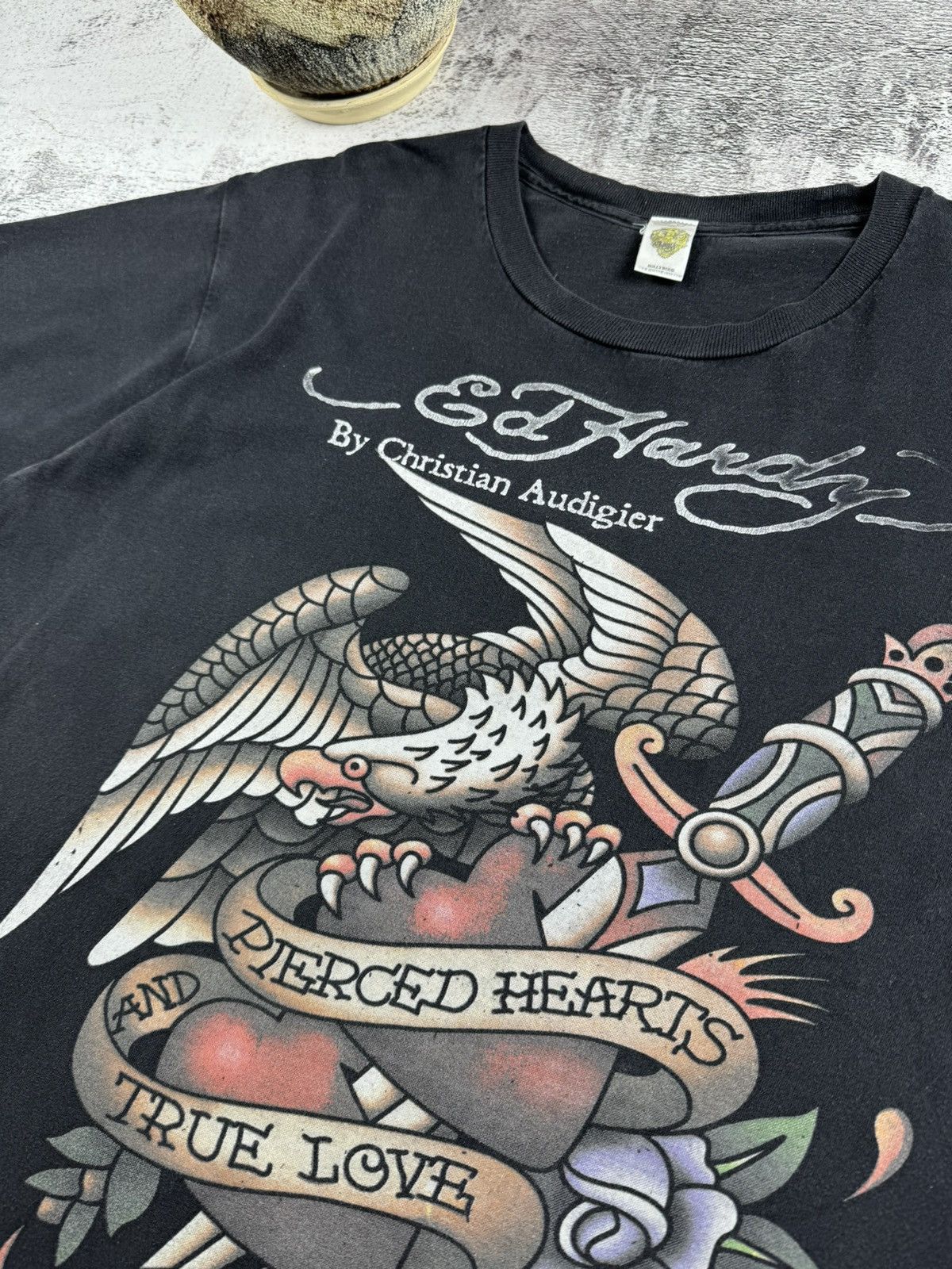 Ed Hardy Ed Hardy Christian Audigier Faded Dragon Japanese T Shirt Size US XL / EU 56 / 4 - 7 Thumbnail