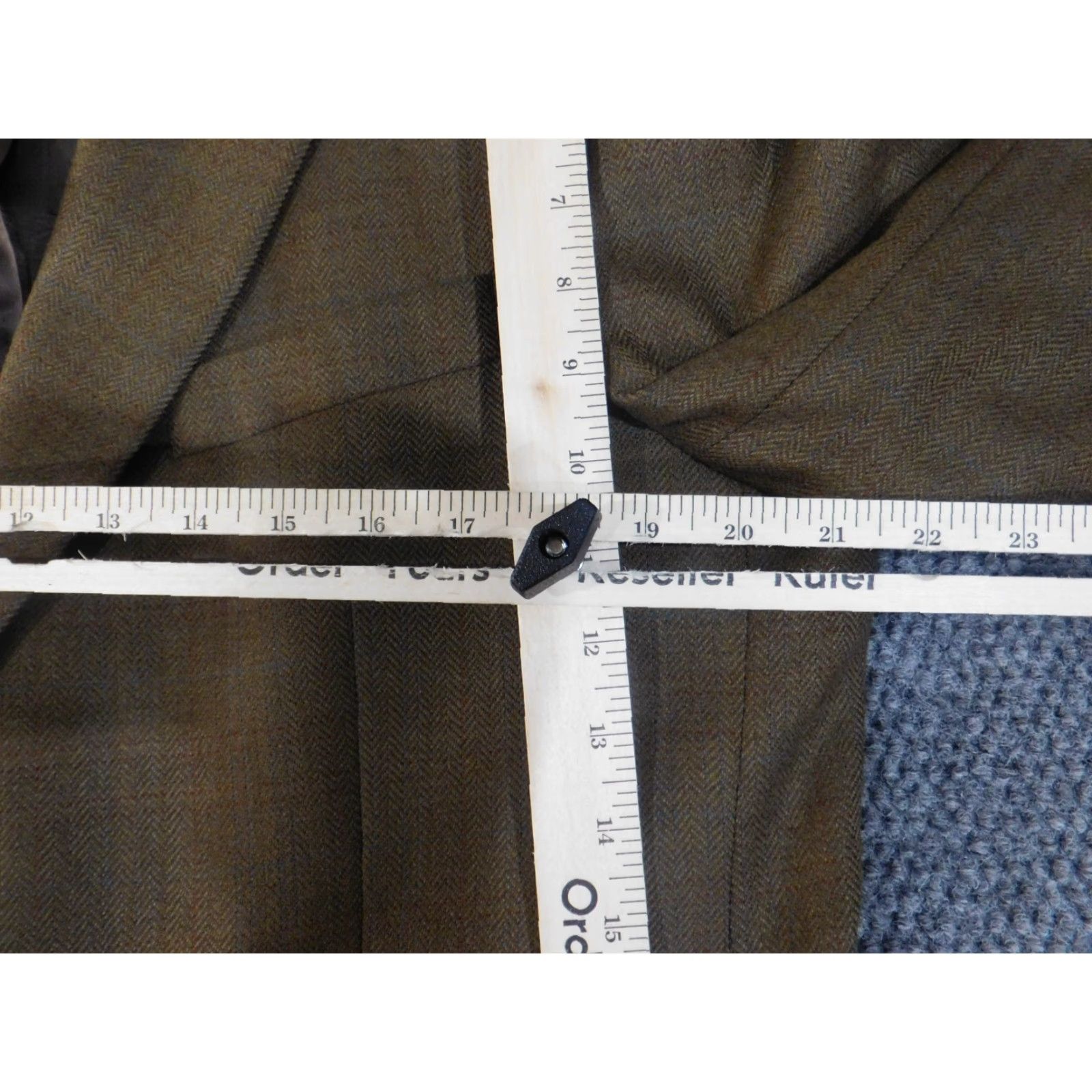 Chaps VINTAGE Chaps Ralph Lauren blazer / coat Wool 42L Mens Brown Two-Button Geometric Tweed Regular Peak Lapel 90s Classic Jacket Thick Wool Size 42R - 3 Thumbnail