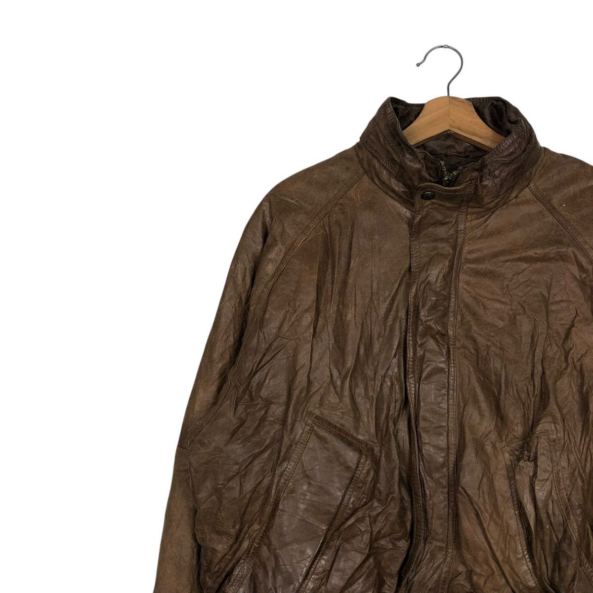 Vintage 🔥VINTAGE BIKER LEATHER JACKET HUNTING HORN ISSEY MIYAKE Size US L / EU 52-54 / 3 - 8 Thumbnail