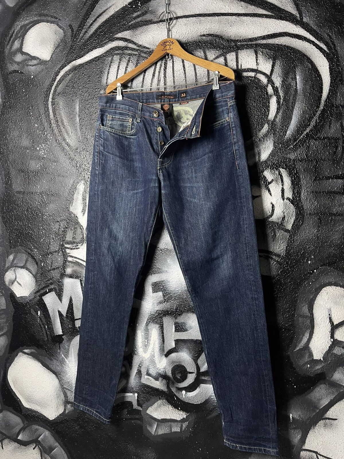 Christian Audigier Ed Hardy by Christian Audigier Vintage Skull Logo Jeans Size US 33 - 2 Thumbnail