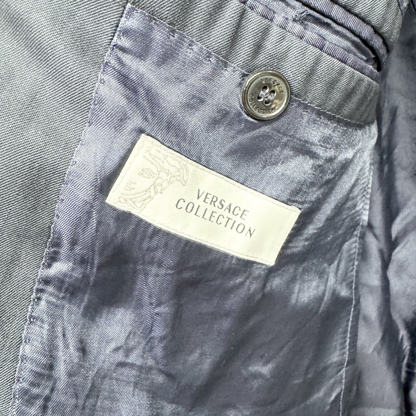 Versace Versace Collection Jacket 56 Navy Two Pocket Collared Blazer Size 54R - 4 Thumbnail