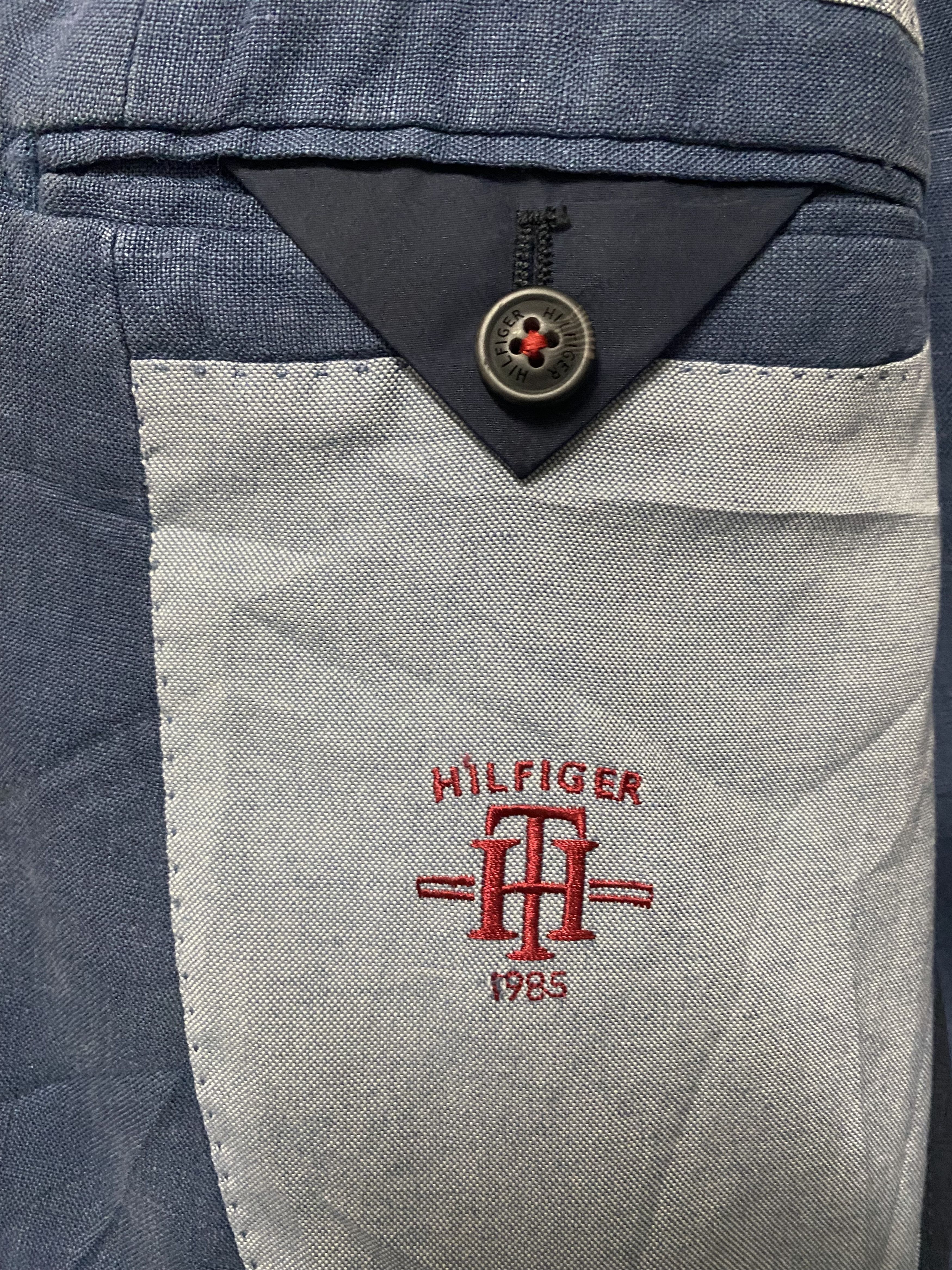 Tommy Hilfiger Tommy Hilfiger Portugal Made Linen Blend Blazer Jacket Blue Size 50R - 5 Thumbnail