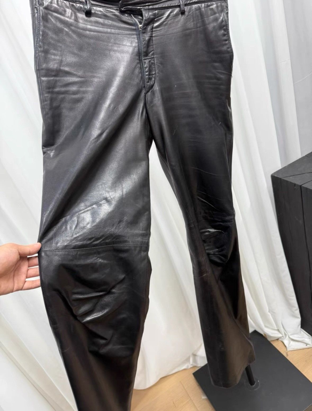 Dries Van Noten DVN Leather Flared Pants Size US 38 / EU 54 - 4 Thumbnail