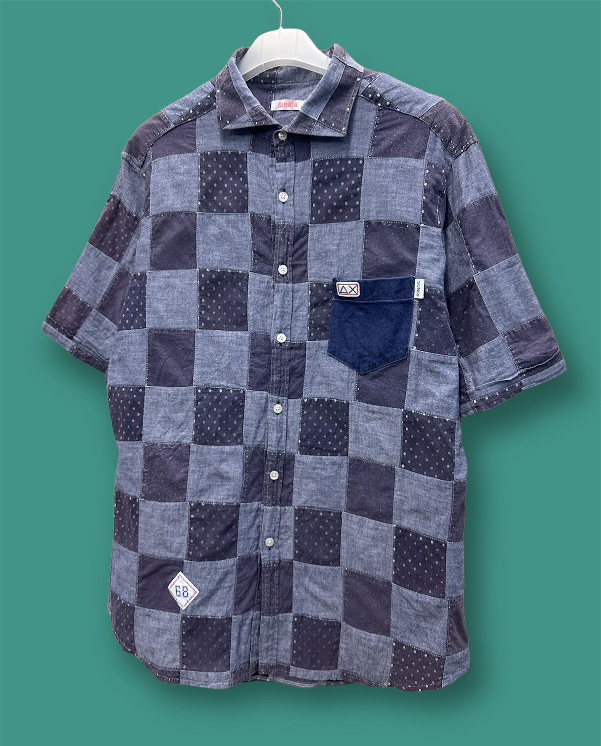 Japanese Brand × Sun Surf × Vintage Vintage Sun 68 Patchwork Shirt A228 Size US M / EU 48-50 / 2 - 2 Thumbnail