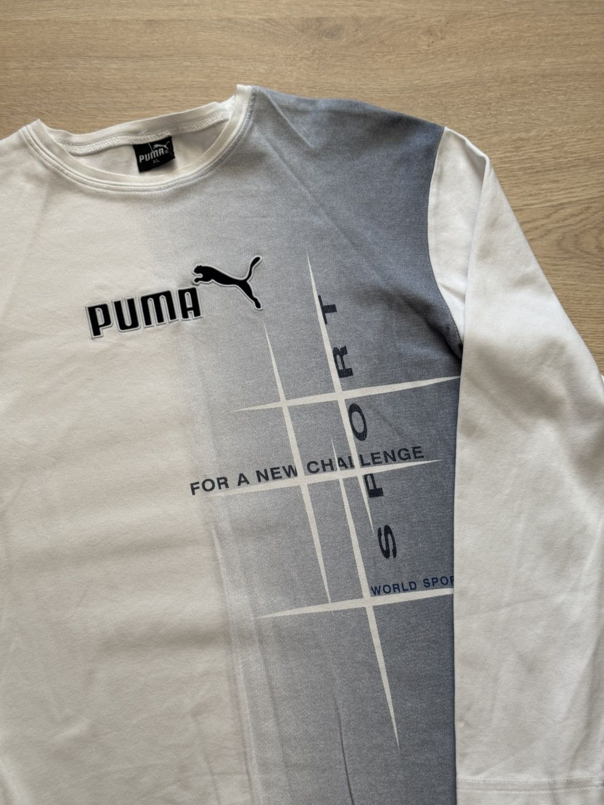 Puma Vintage 00’s Puma y2k White Sport Long Sleeve Size US XL / EU 56 / 4 - 2 Thumbnail