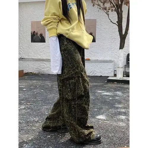 Japanese Brand Retro leopard print paratrooper multi-pocket cargo trousers Size US 30 / EU 46 - 4 Thumbnail