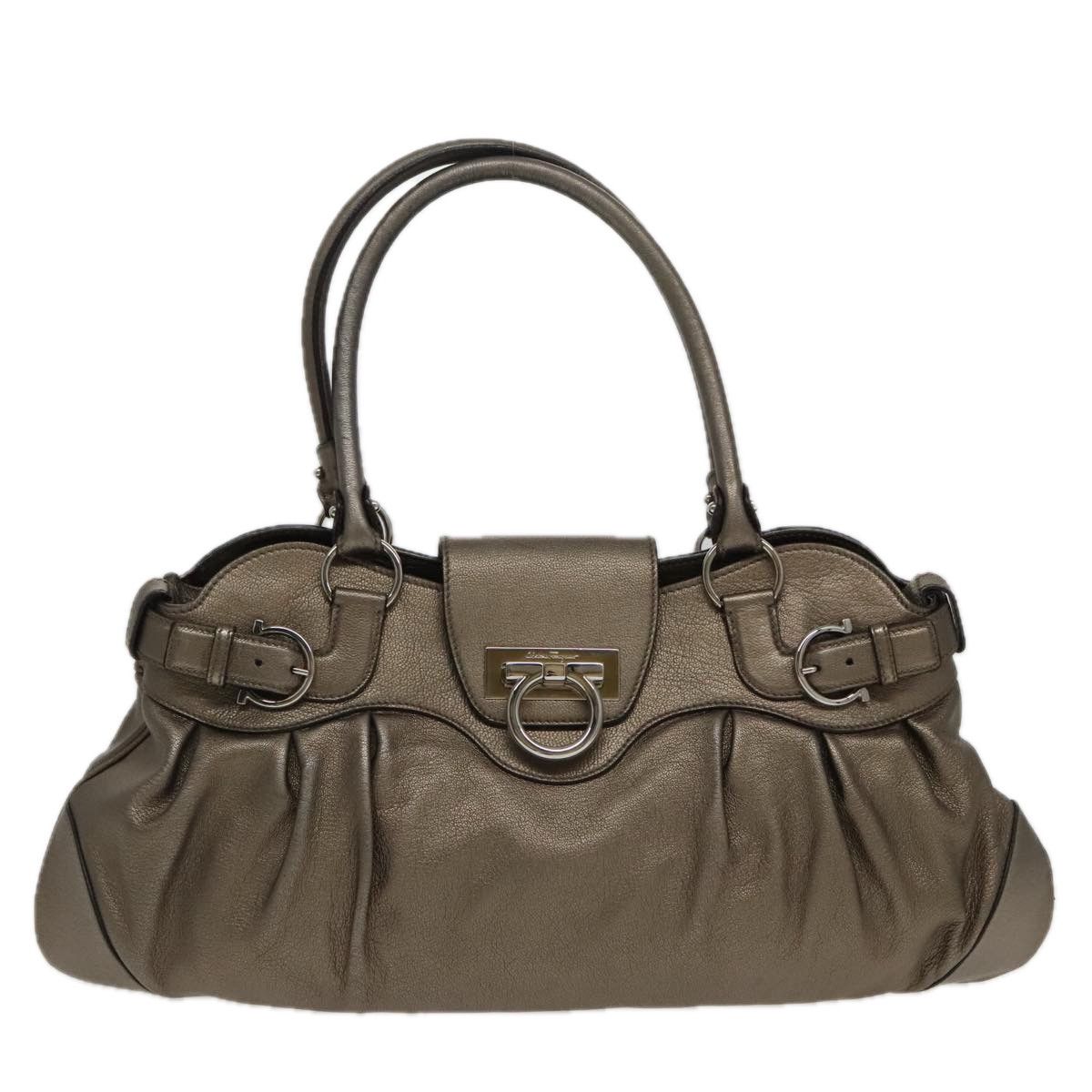 Salvatore Ferragamo Gancini Silver Leather Shopper Bag (Pre-Owned) Size ONE SIZE - 1 Thumbnail