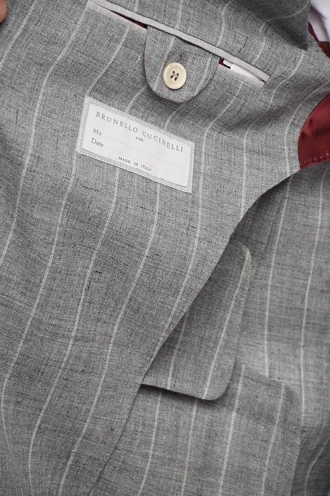 Brunello Cucinelli og1mm0725 Slim Fit Wool & Linen Blazer in Grey Size US M / EU 48-50 / 2 - 5 Thumbnail