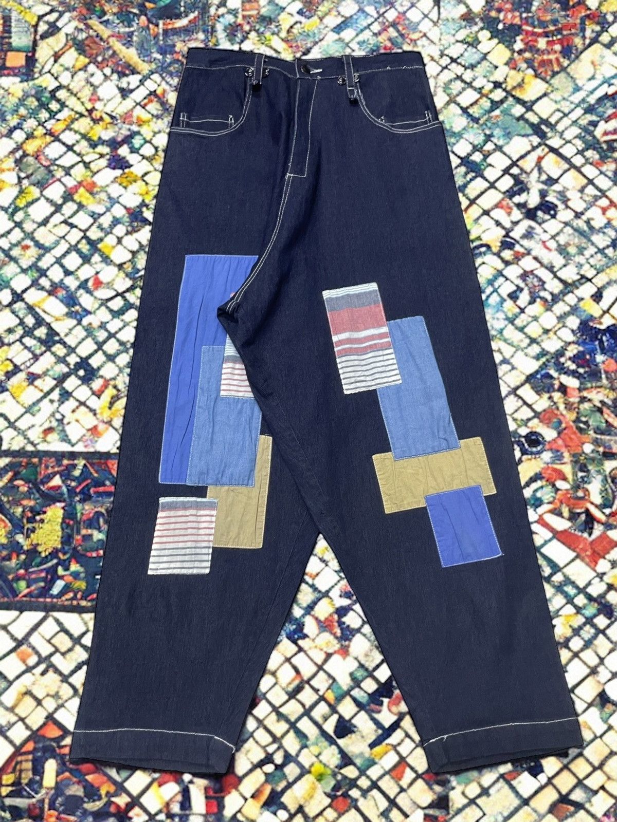 KMK Japan Patchwork Baggy Balloon Denim Pants Yohji Style