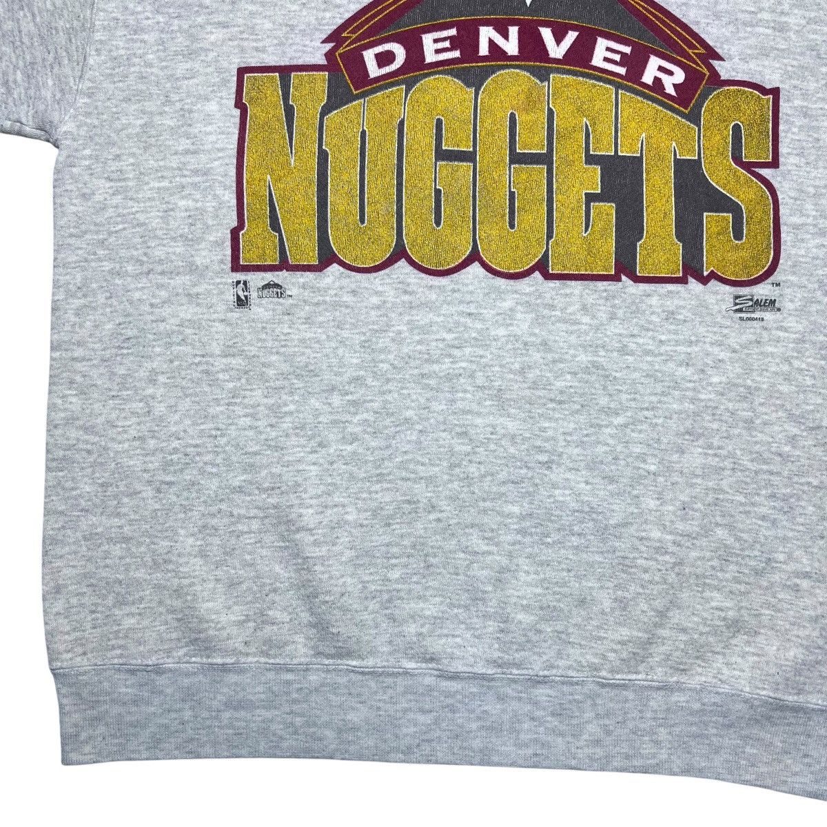 NBA × Salem Sportswear × Vintage 1990s NBA Denver Nuggets Logo Salem Sportswear Sweatshirt Size US L / EU 52-54 / 3 - 5 Thumbnail
