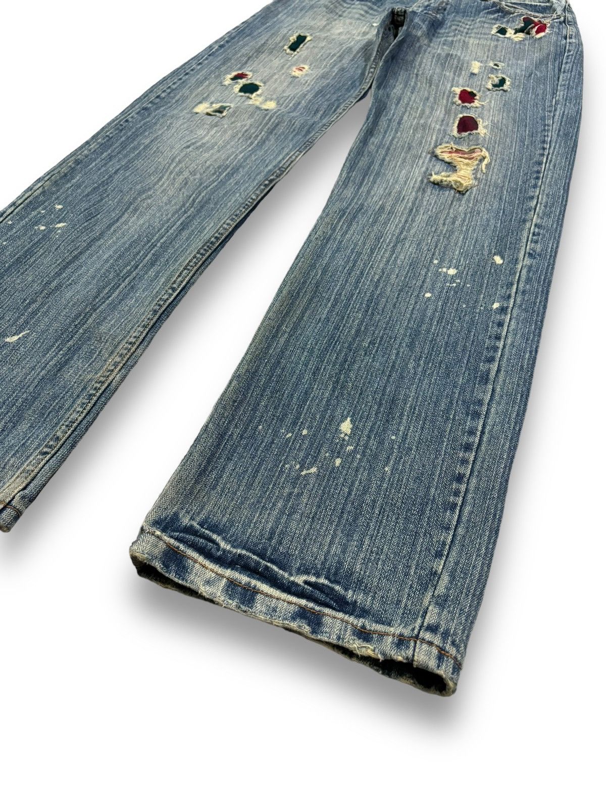 Hysteric Glamour Vintage Japanese Brand Patchwork Loose Fit Distressed Jeans Size US 33 - 9 Thumbnail