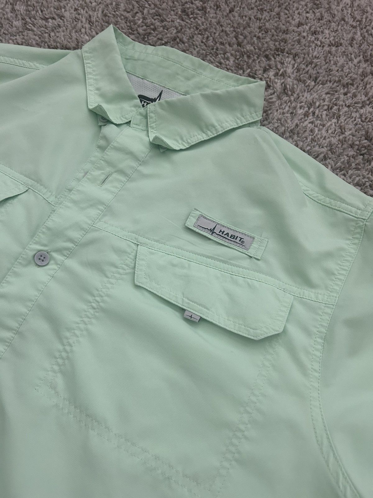 Other Habit Fishing Shirt Men's XL UPF 40+ Short Sleeve Button Up Size US XL / EU 56 / 4 - 2 Thumbnail