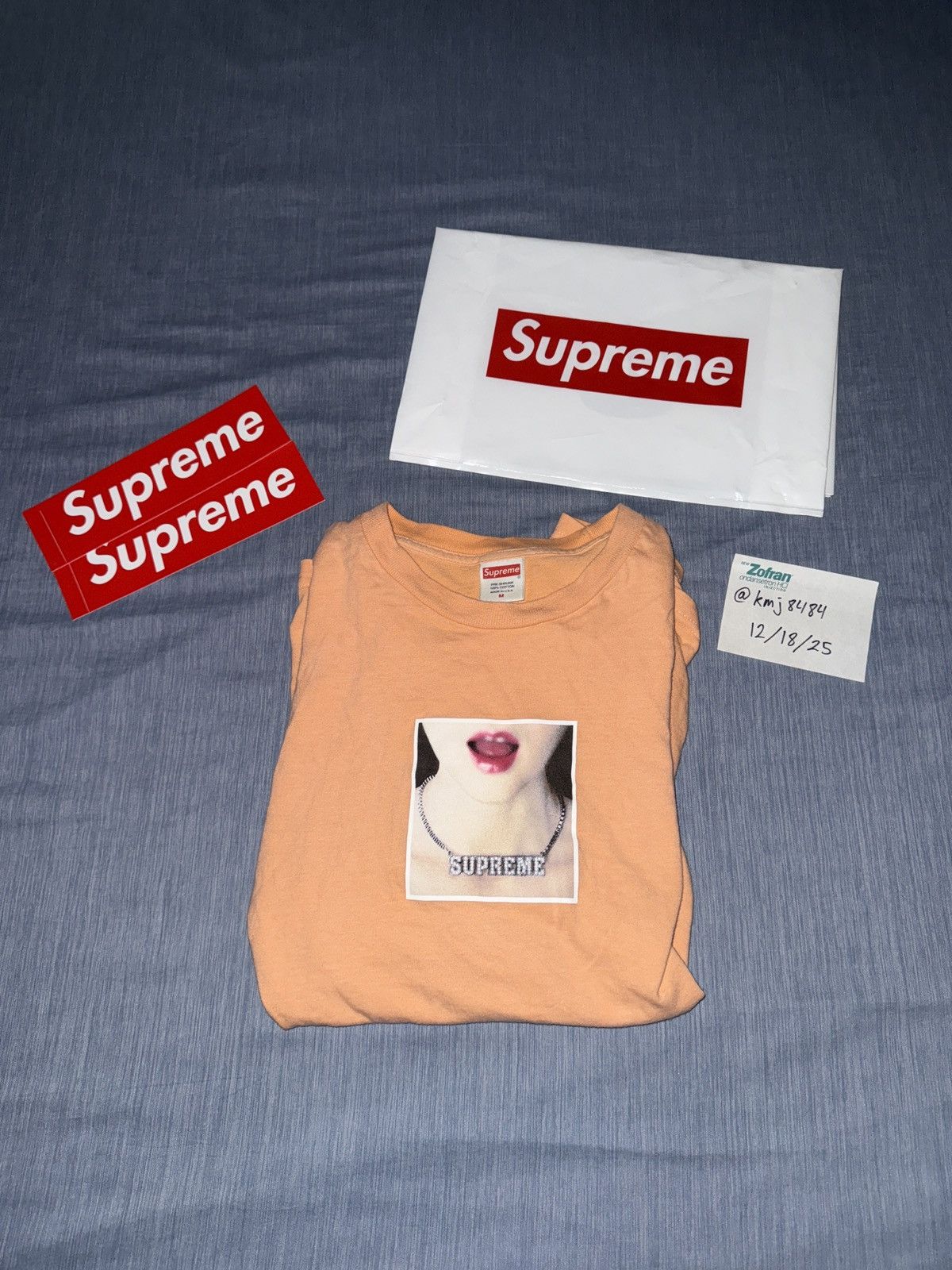 Supreme Peach Supreme Necklace Tee Size US M / EU 48-50 / 2 - 2 Thumbnail