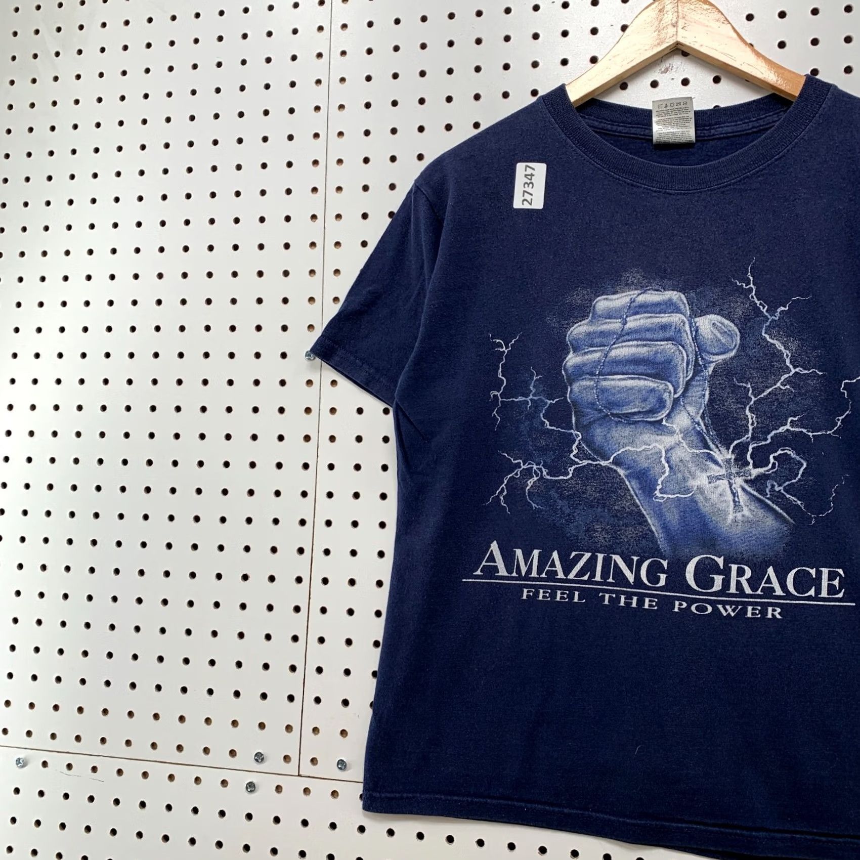 Fruit Of The Loom VINTAGE Amazing Grace Fell The Power Shirt bLue Lighting Fist Mens Small Shirt Size US S / EU 44-46 / 1 - 4 Thumbnail