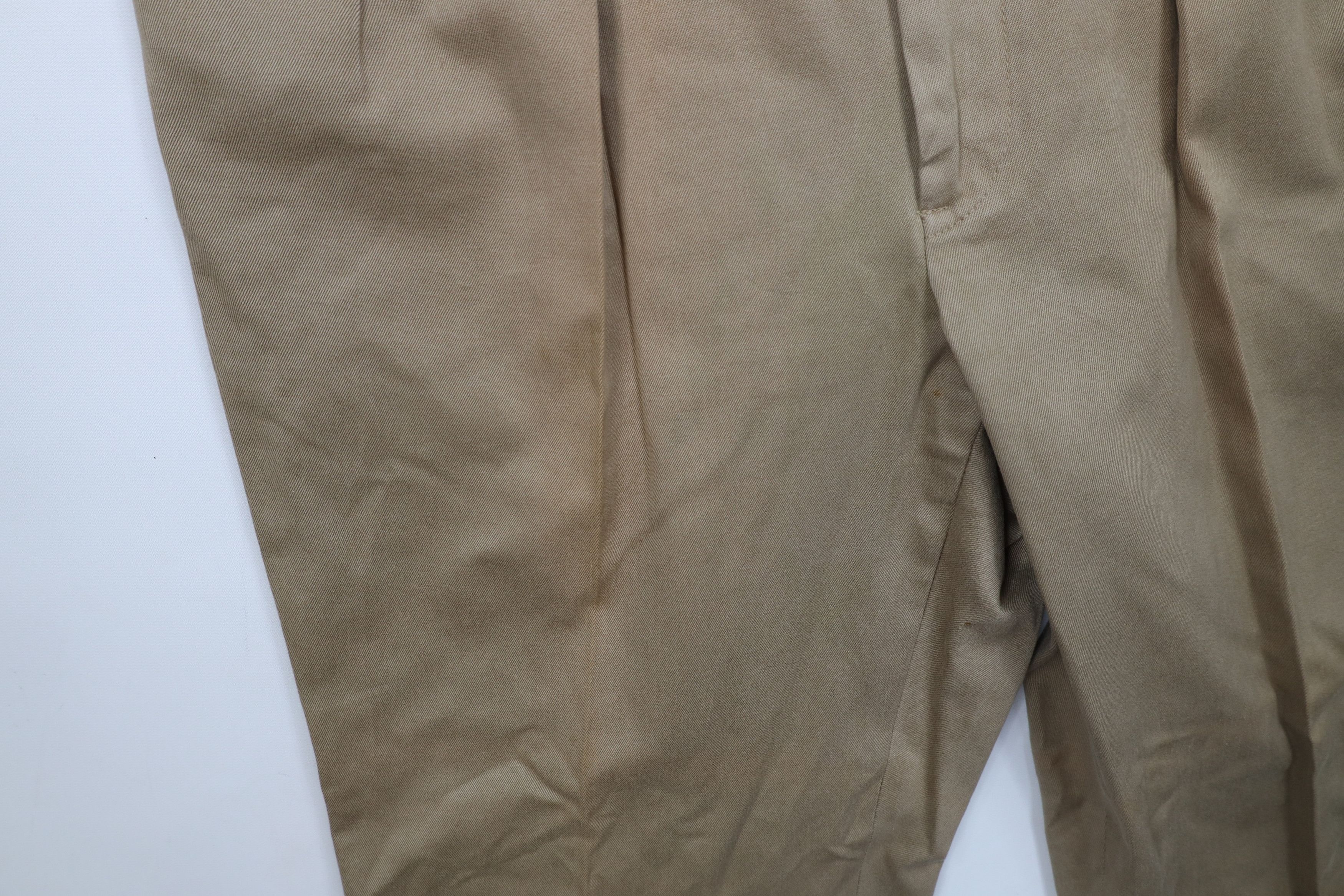Lands' End Vintage 70s Lands End Pleated Wide Leg Chino Pants Beige USA Size US 36 / EU 52 - 7 Thumbnail