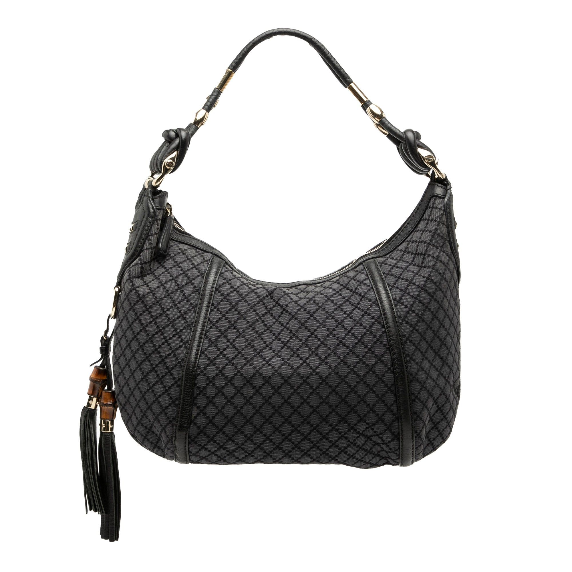 Gucci Medium Diamante Canvas Techno Horsebit Hobo Size ONE SIZE - 1 Thumbnail