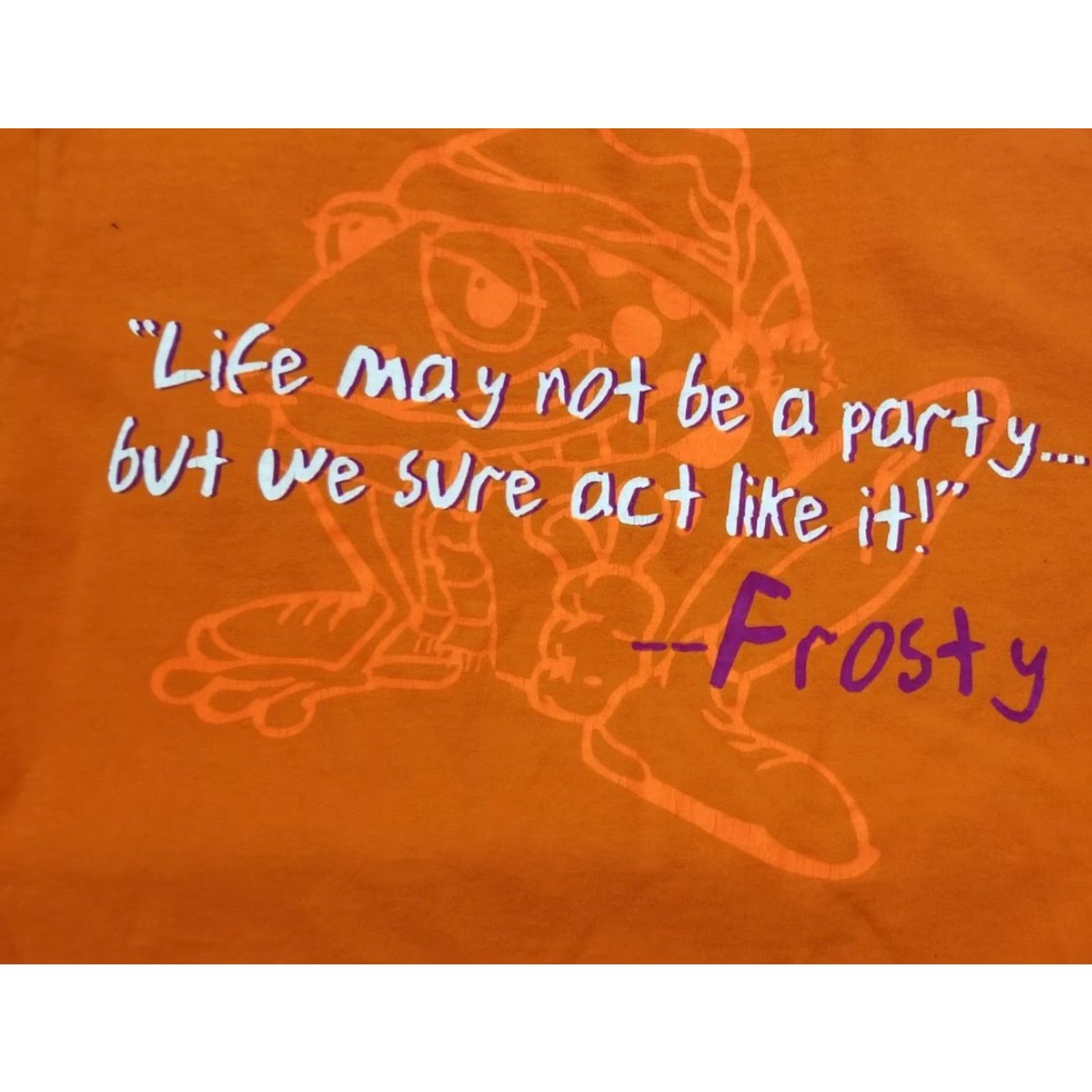 Gildan Gildan The Frosty Frog Cafe T-Shirt Womens M Orange Double-Sided Distress Logo Shirt"> Size M / US 6-8 / IT 42-44 - 2 Thumbnail