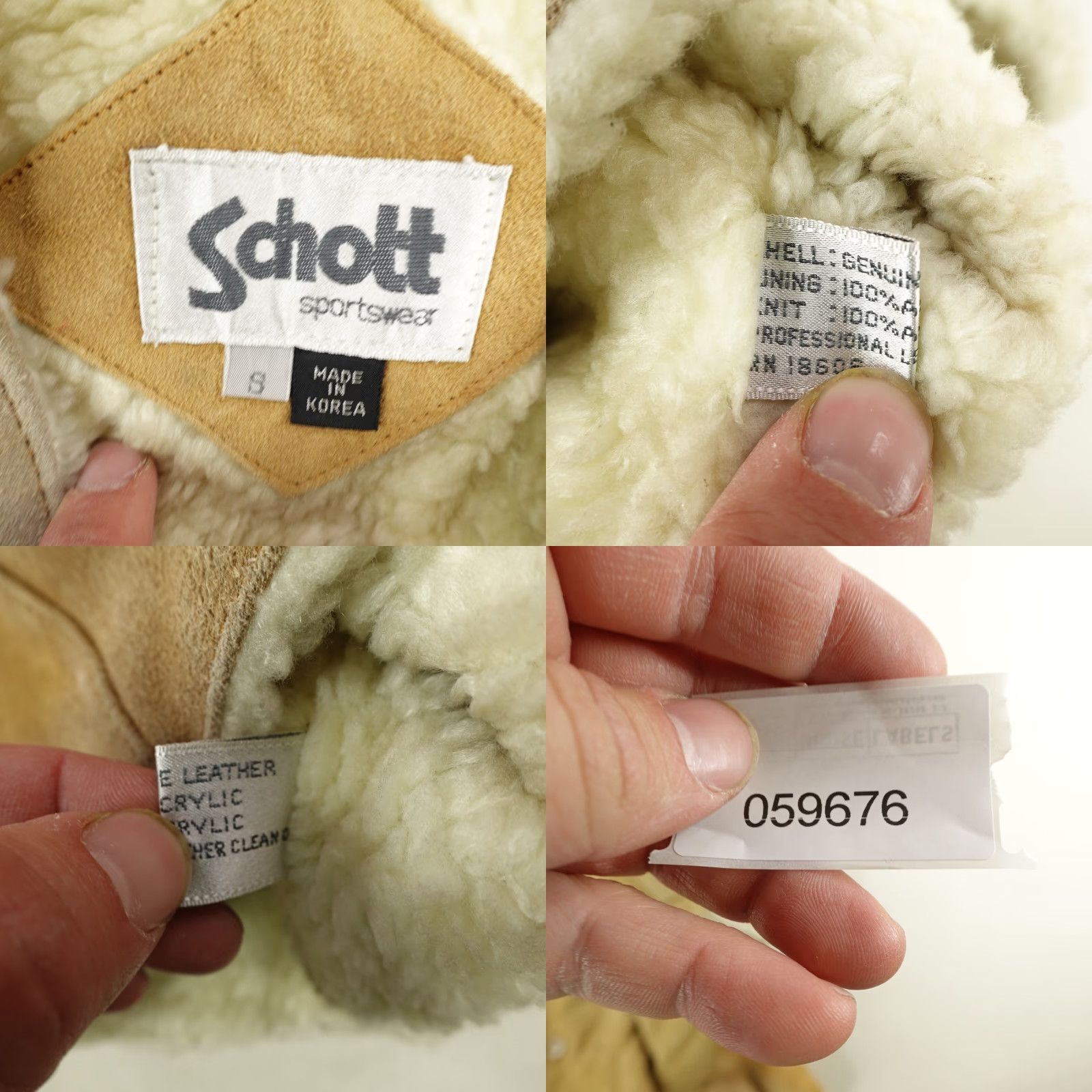 Schott VINTAGE Schott Vest Mens Small Brown Leather Sherpa Lined 80s Western Biker Size US S / EU 44-46 / 1 - 8 Thumbnail