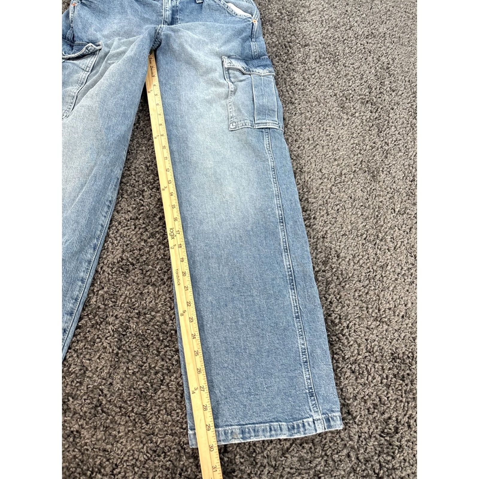 Gap GAP Jeans Womens 27x30 4L Cargo 90s Loose Mid Rise Denim Light Wash Blue Wide-Leg Jeans Womens Size 27" / US 4 / IT 40 - 2 Thumbnail