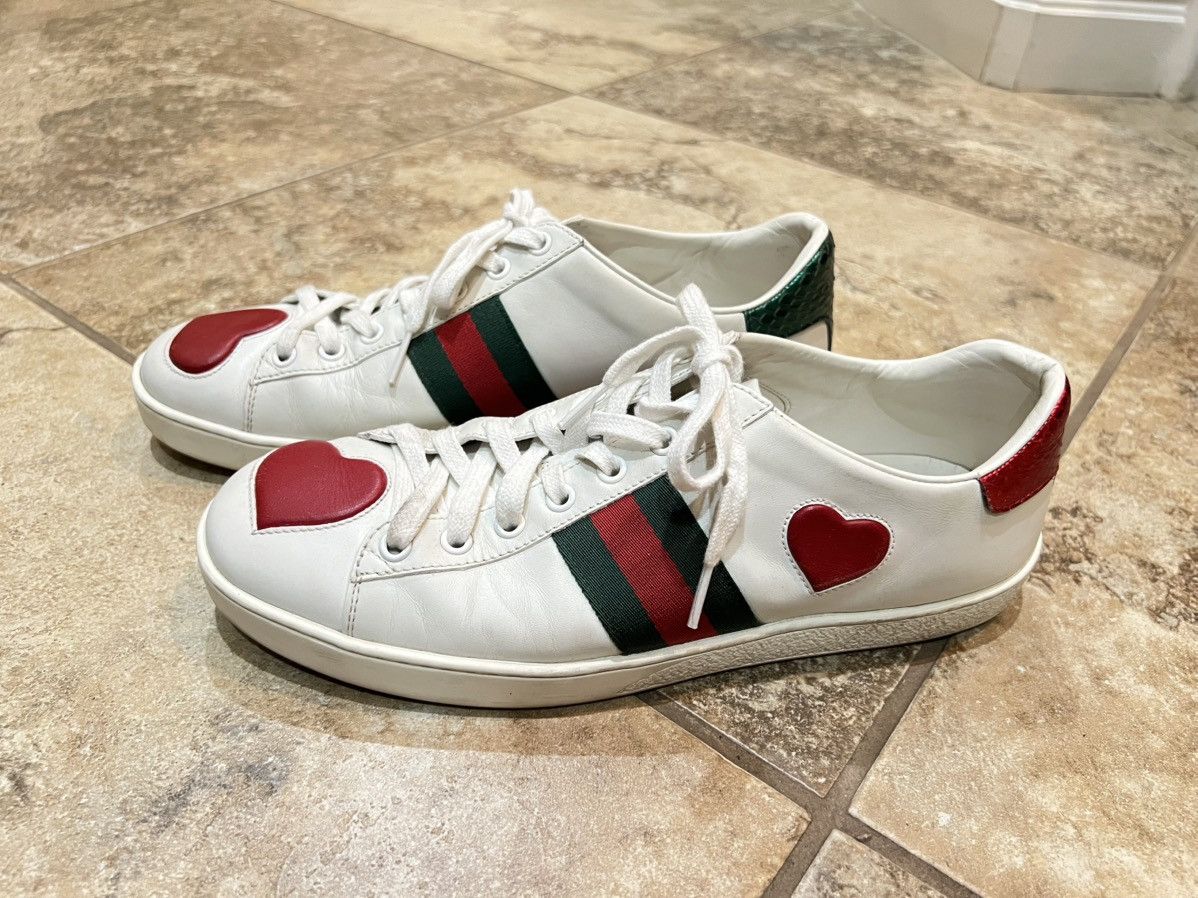 Gucci Gucci Ace sneakers with heart motifs Size US 9 / IT 39 - 4 Thumbnail