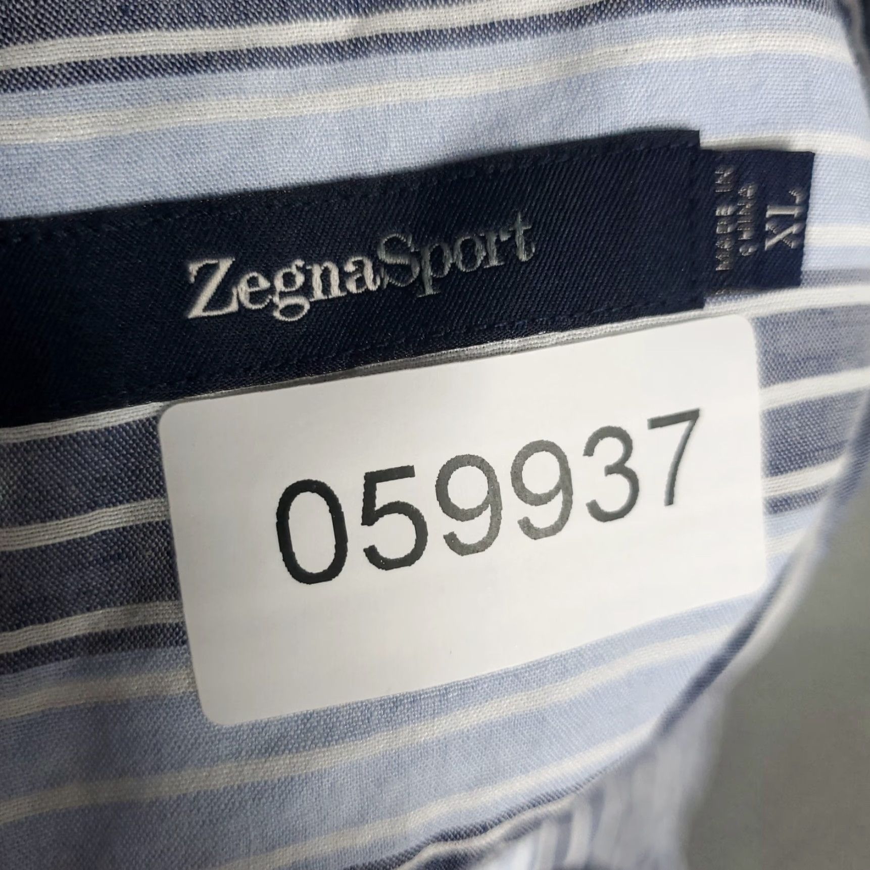 Ermenegildo Zegna Ermenegildo Zegna Blue Striped Linen Button-Up Shirt XL Mens Long Sleeve Size US XL / EU 56 / 4 - 7 Thumbnail