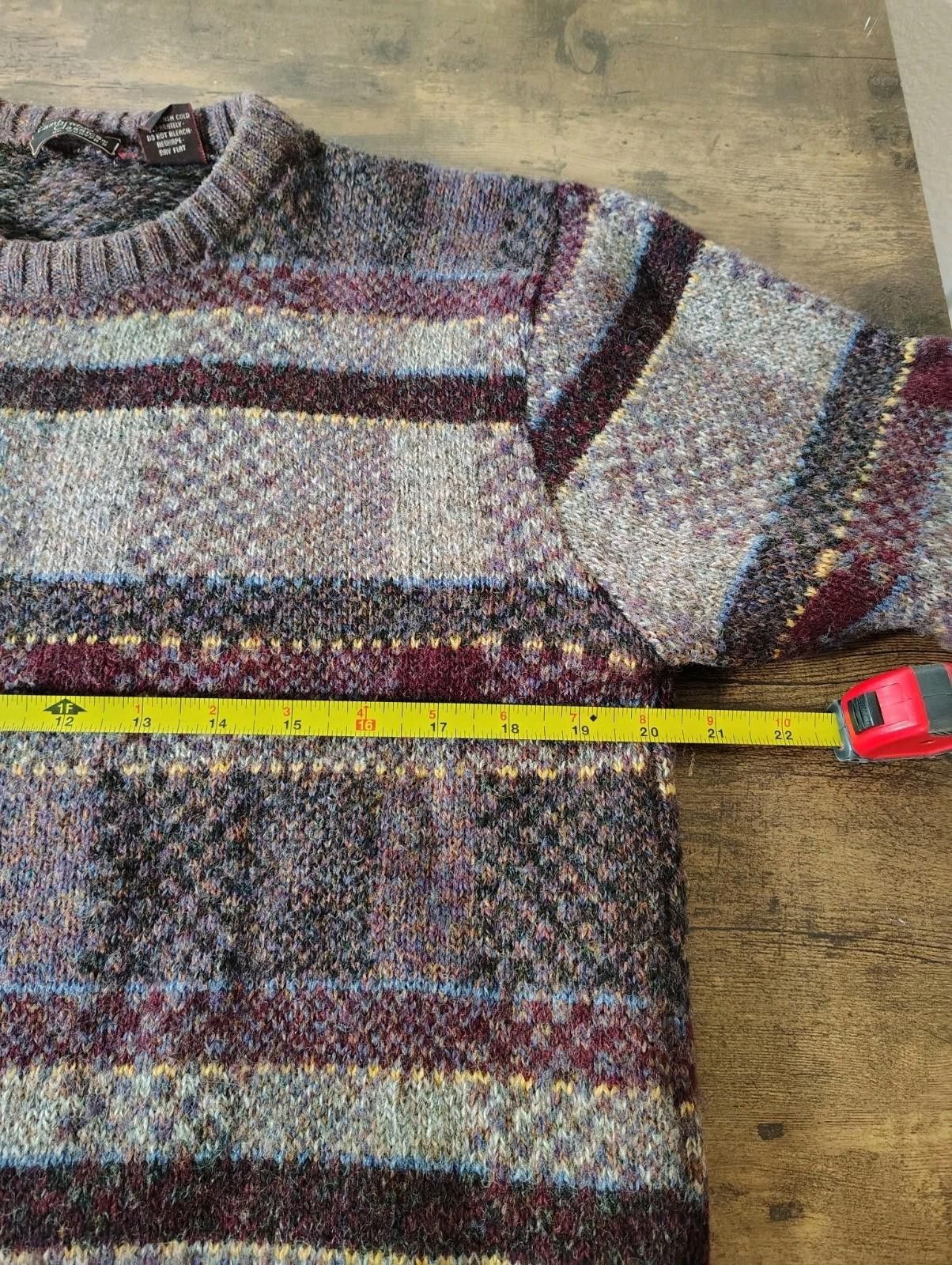 Other Men's 100% wool Vintage Grandpa Sweater Brown Gray Geometric Size US M / EU 48-50 / 2 - 5 Thumbnail