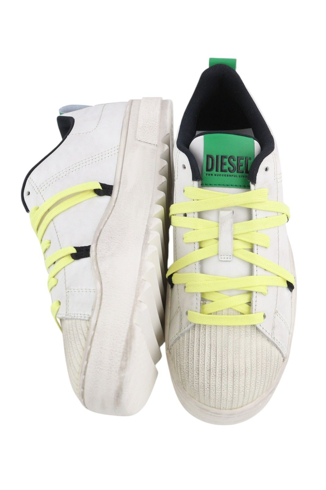 Diesel S-SHIKA LACEUP EU42.5 White Leather Low Top Logo 40833 Size US 9.5 / EU 42-43 - 7 Thumbnail