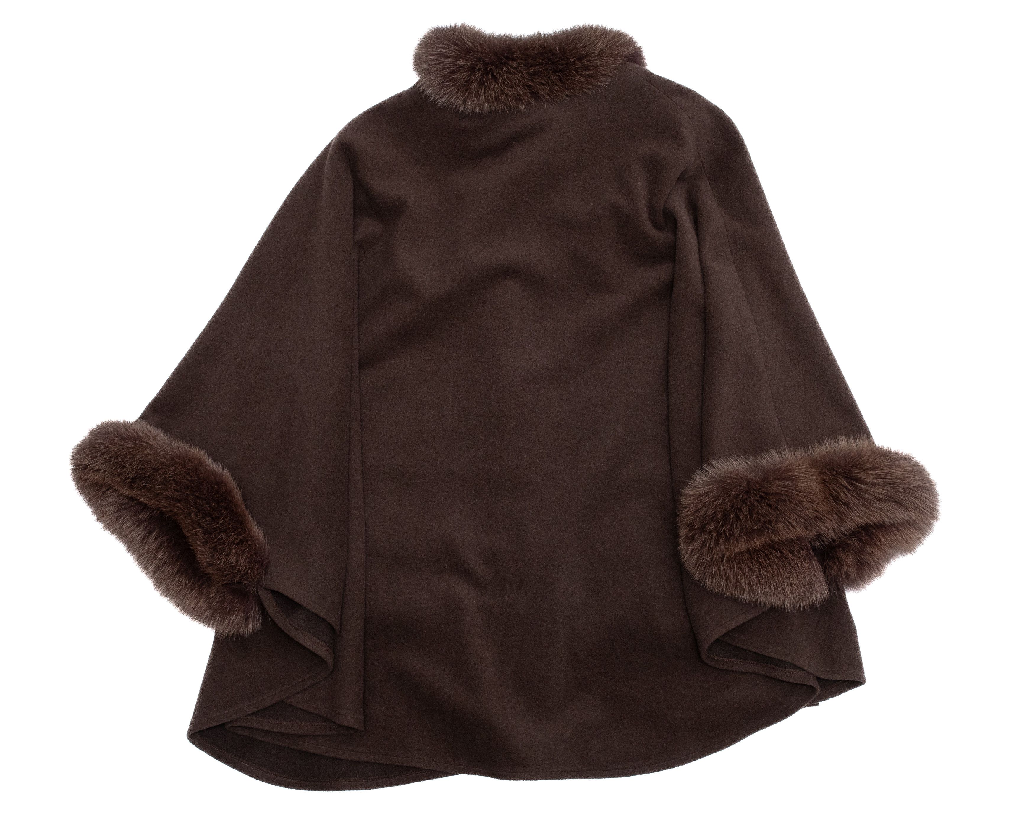 Other CRÉATION SPRUNG FRÈRES Angora Wool Blend Pincho w Fur Trim Size ONE SIZE - 13 Thumbnail