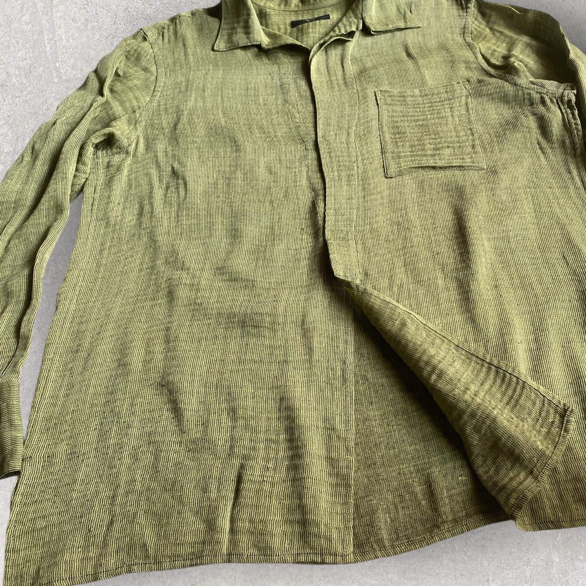 Yohji Yamamoto Y’s Rayon Blend Green Oversized Shirt Size ONE SIZE - 5 Thumbnail