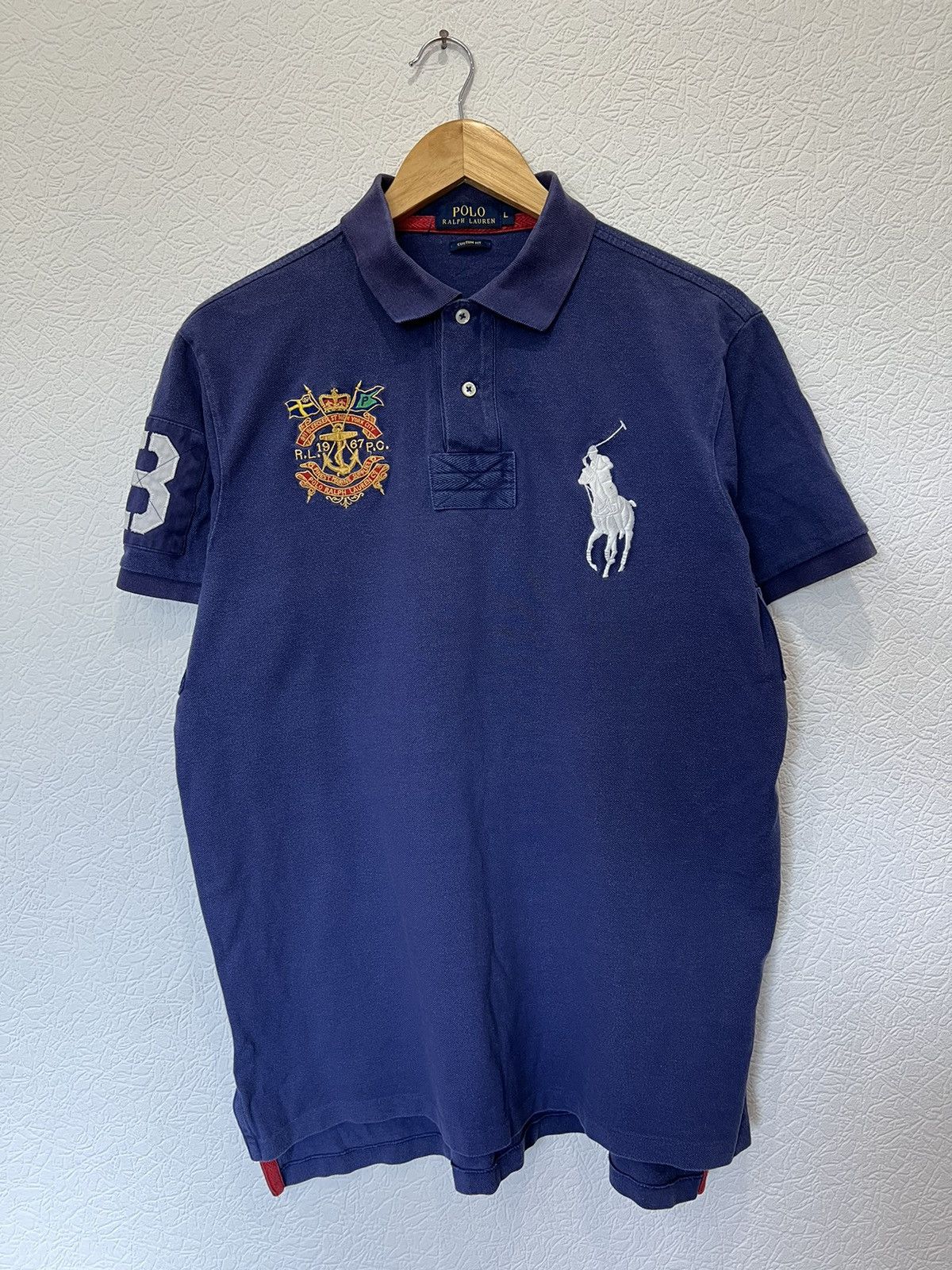 Vintage Vintage Polo Ralph Lauren Blue Polo Shirt Tee Size US L / EU 52-54 / 3 - 1 Thumbnail