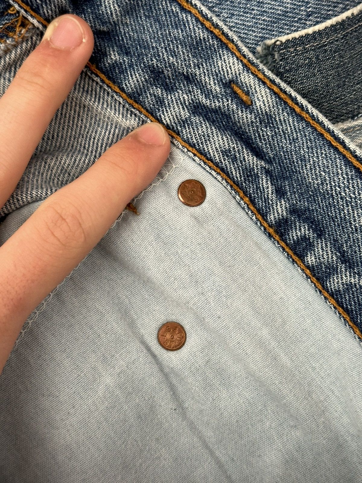 Levi's 🔥VINTAGE 90’S PATCHWORK BAGGY LEVIS JEANS BY HYGIENE DE VIE🔥 Size US 32 / EU 48 - 13 Thumbnail