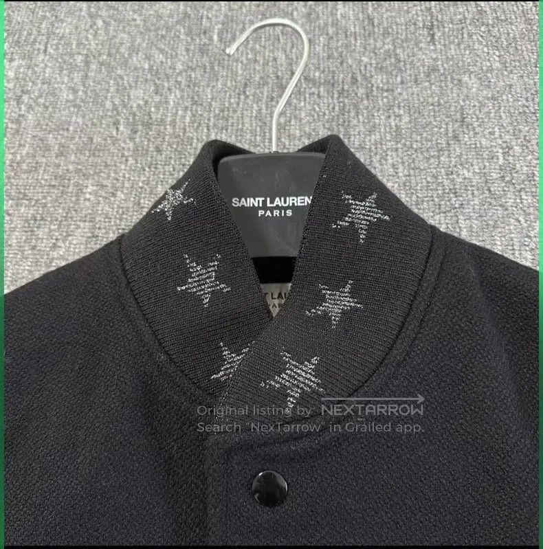 Saint Laurent Paris Saint Laurent Paris Black Mixed Leather Baseball Jacket i Size US M / EU 48-50 / 2 - 3 Thumbnail