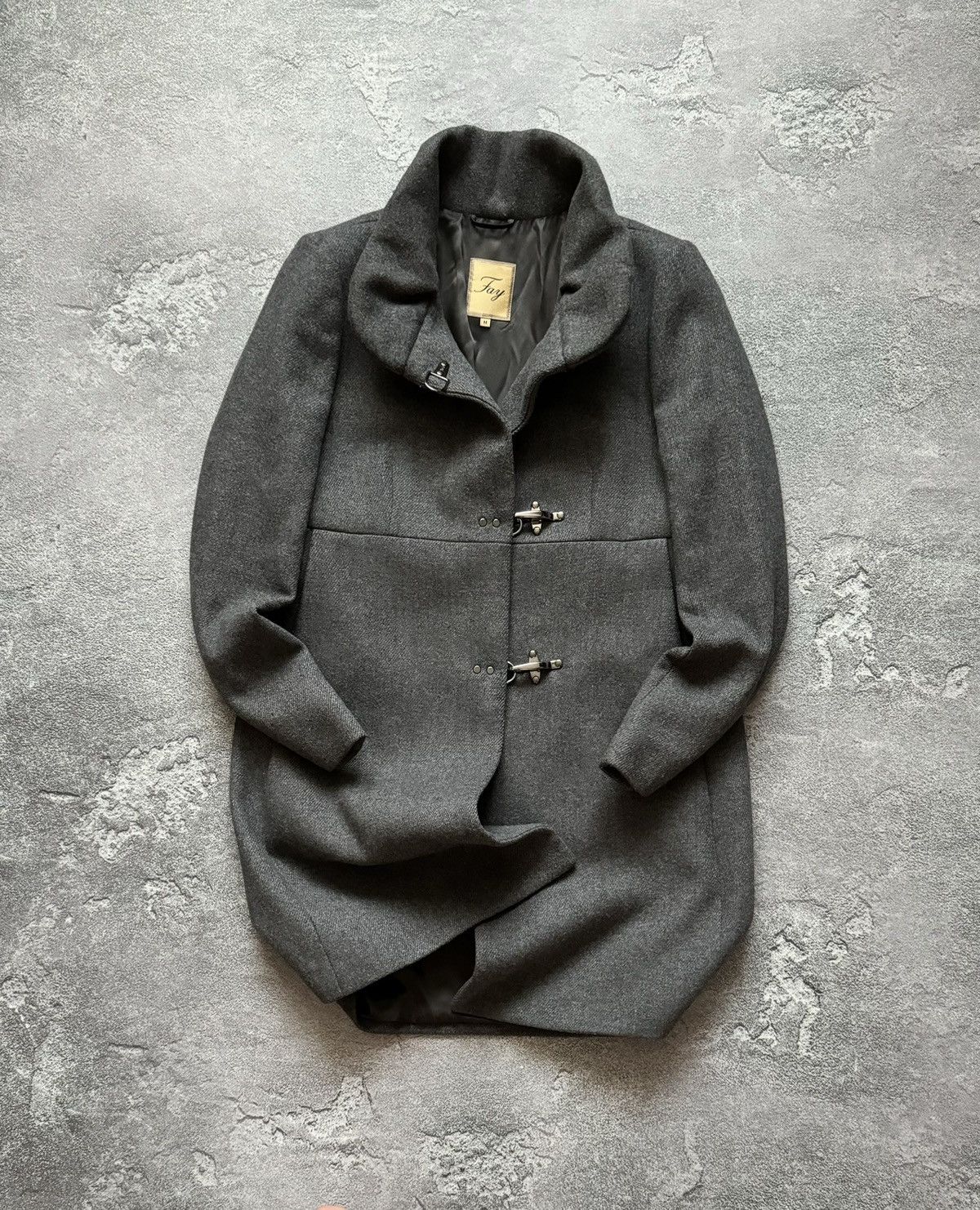 Fay M wool clasp fastening coat long jacket Wmns