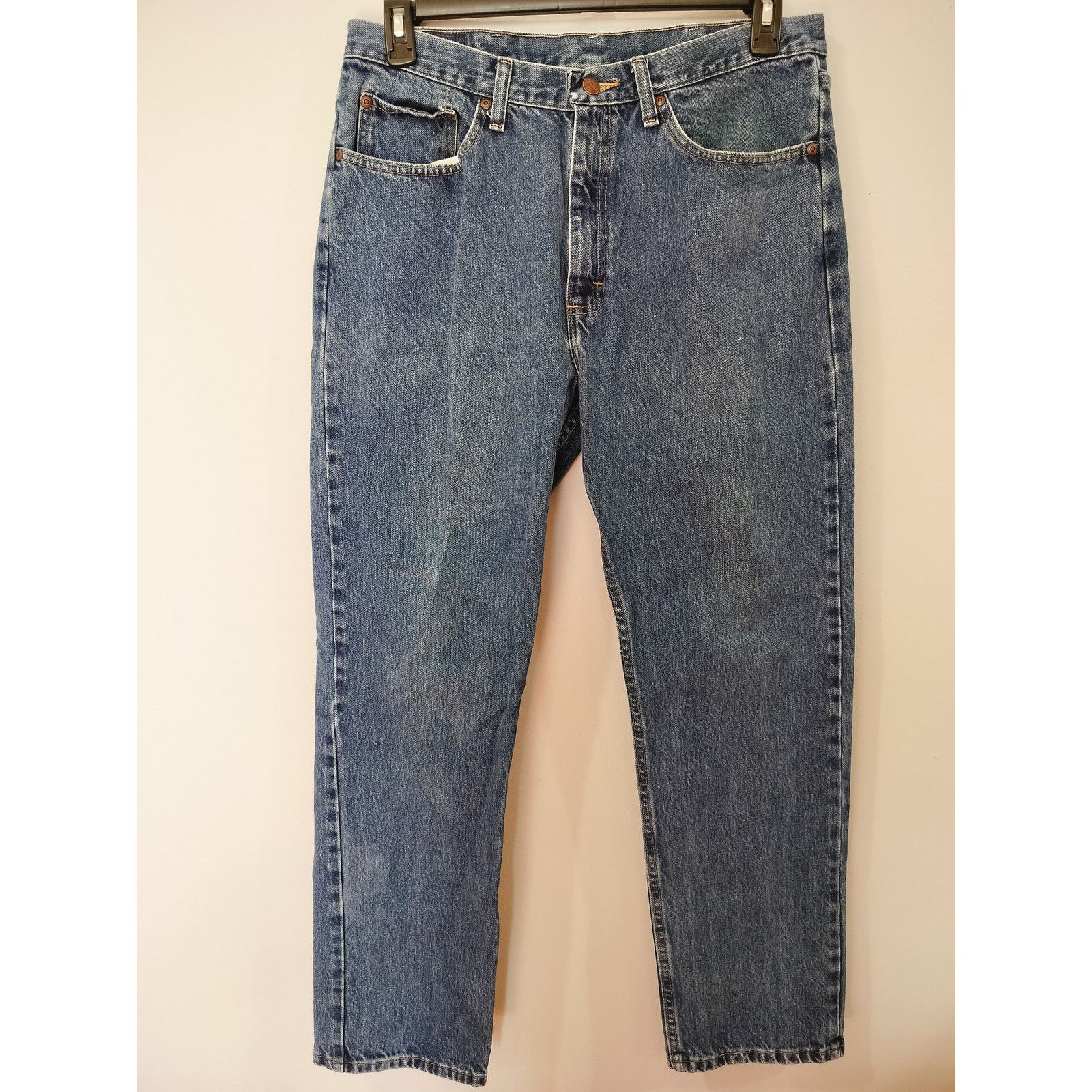 Wrangler Wrangler 35x32 Regular Fit Blue Denim Jeans Size US 35 - 1 Thumbnail