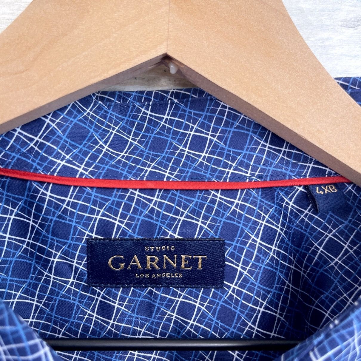 Other GARNET Los Angeles Luxury Long Sleeve Shirt Blue Mens 4XB Size US XXL / EU 58 / 5 - 5 Thumbnail