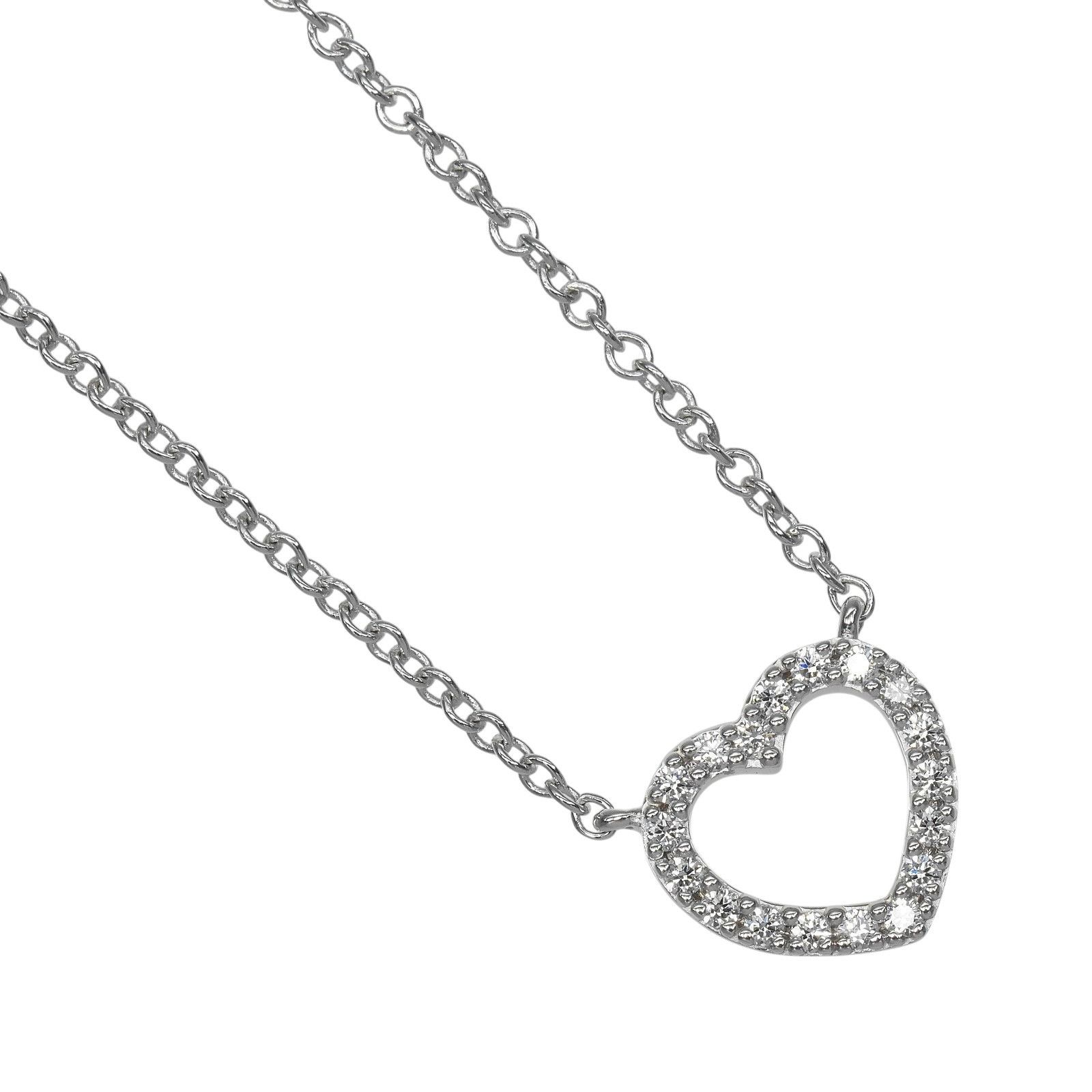 Tiffany & Co. Tiffany & Co. TIFFANY&Co. Metro Heart Au750 White Gold Diamond Necklace Precious Metal Necklace DUTY FREE for USA Size ONE SIZE - 1 Thumbnail