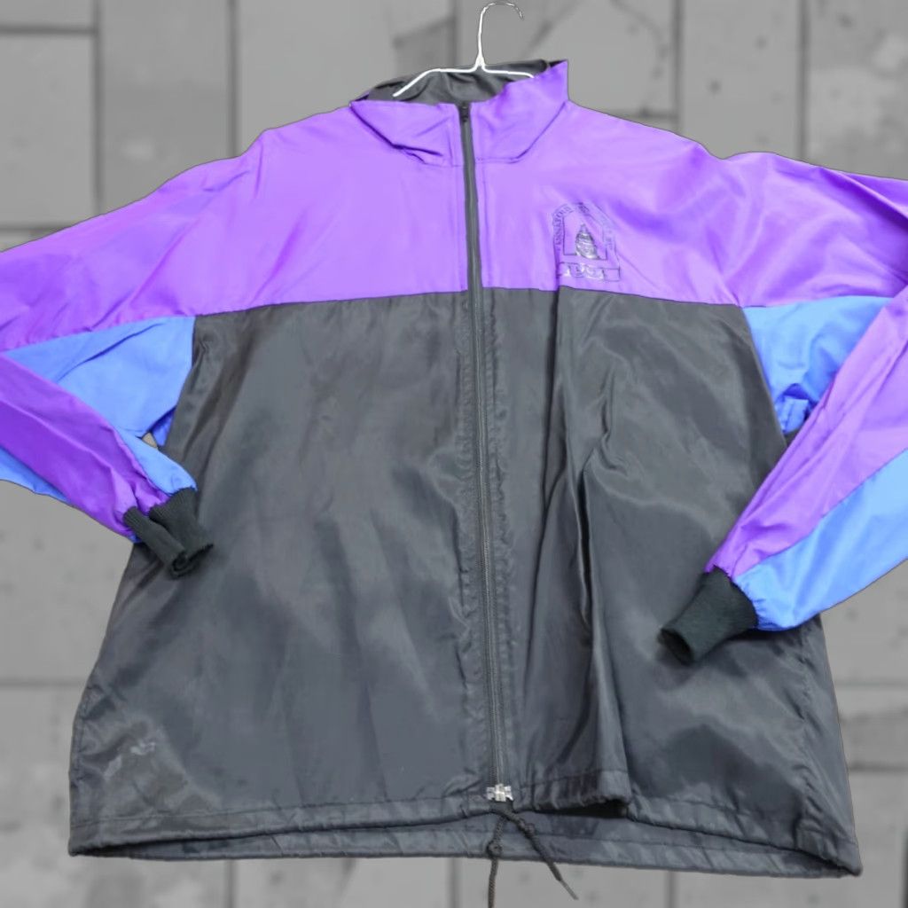 Vintage VINTAGE Annapolis 10 Mile Run Jacket L Windbreaker Full Zip Blue Black Purple Mens Size US L / EU 52-54 / 3 - 1 Thumbnail