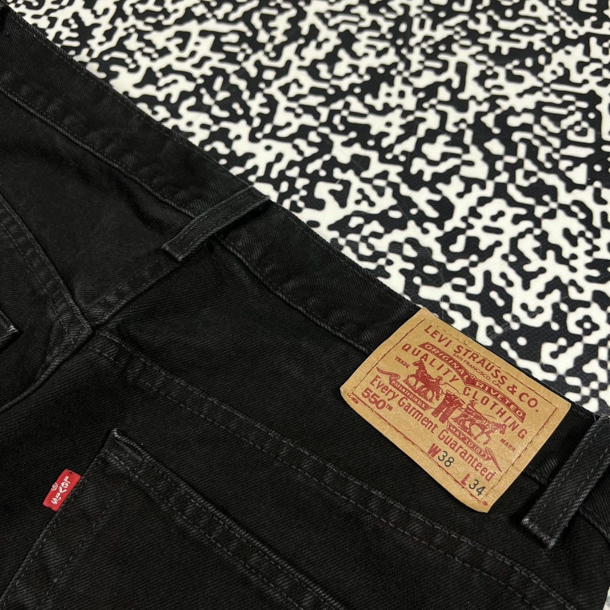 Levi's Vintage Clothing 38x34 Levis 550 Vintage Washed Black Denim Jeans USA Style Size US 38 / EU 54 - 6 Thumbnail