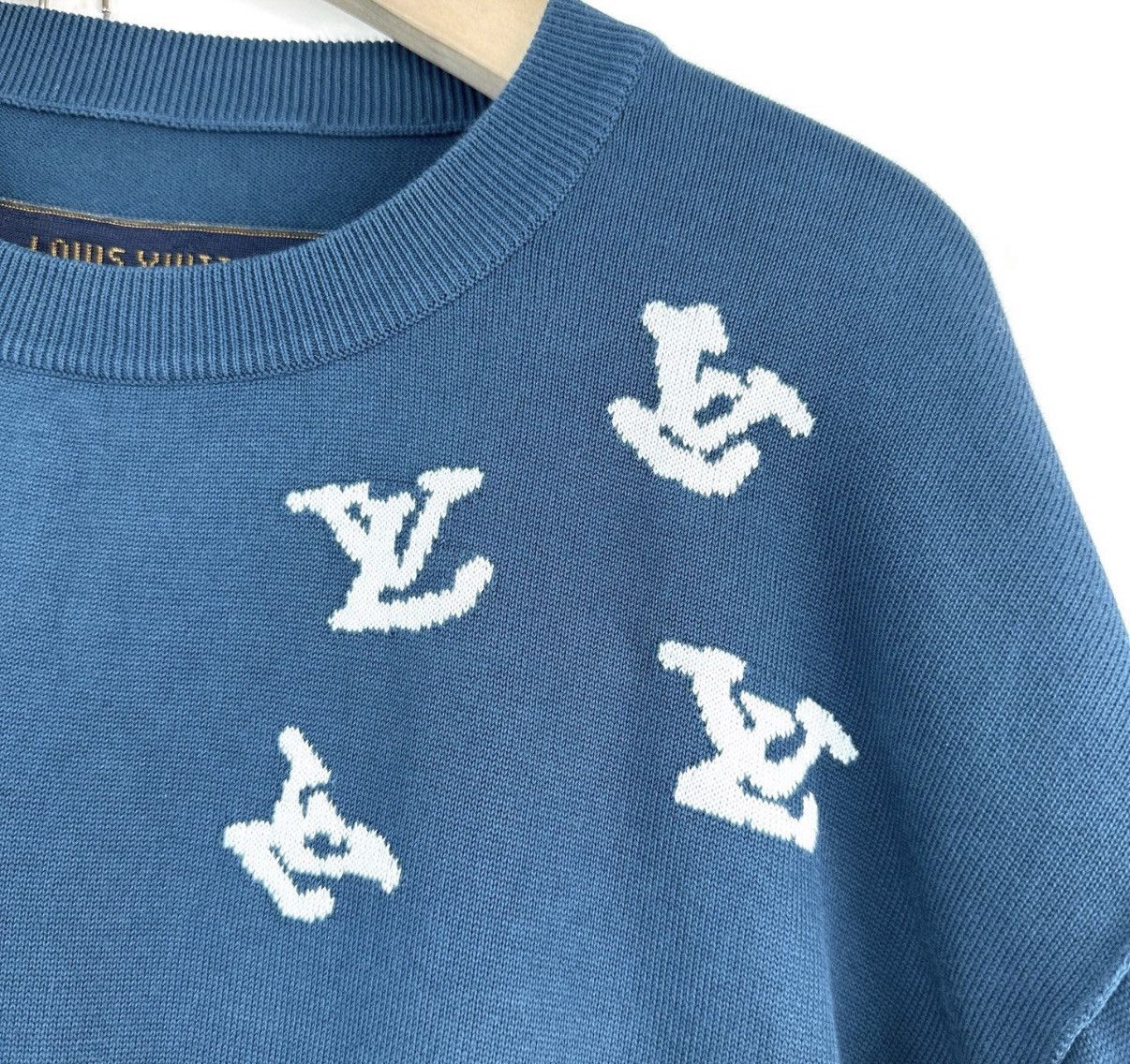 Louis Vuitton Louis Vuitton Navy Blue New Piper Knit Short Sleeve K12 Size US XL / EU 56 / 4 - 5 Thumbnail