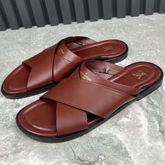Louis Vuitton Mens Sandals, Orange, 9.0 (Stock Check Required)