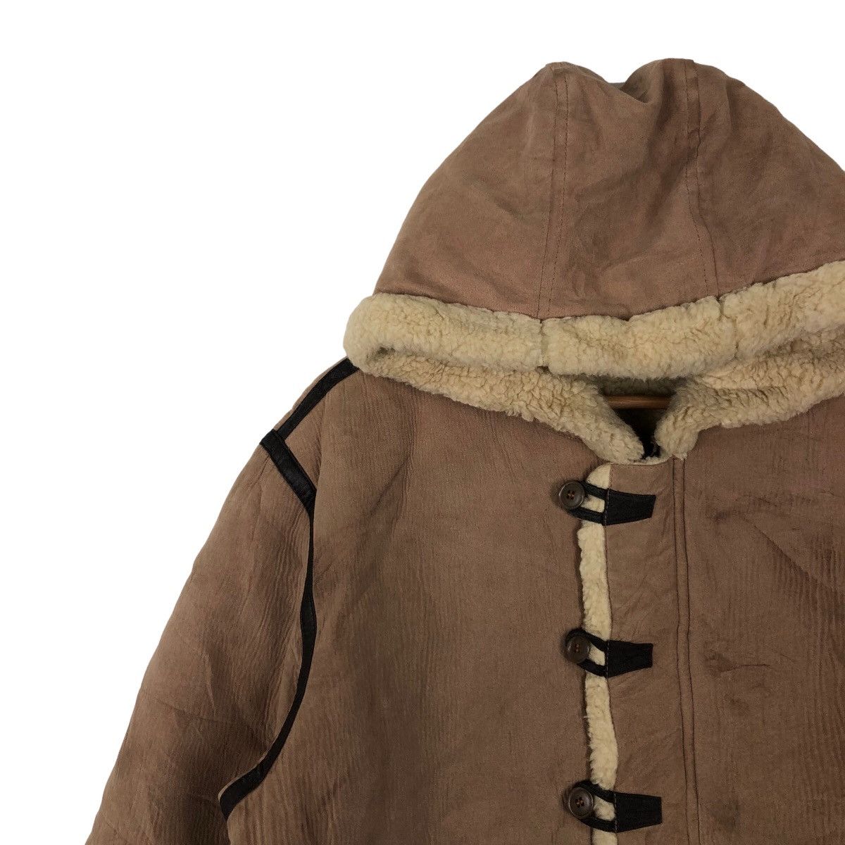 Japanese Brand 🔥RARE DUFFLE LONG JACKET MINK FUR LINING KHS UNION MADE Size US L / EU 52-54 / 3 - 6 Thumbnail