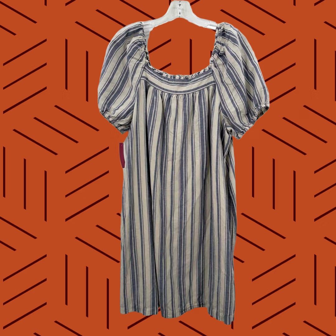 Loft Pre-Owned Loft Blue Size Large Stripe Short Sleeve Dress Size 36" / US 14 / IT 50 - 1 Thumbnail