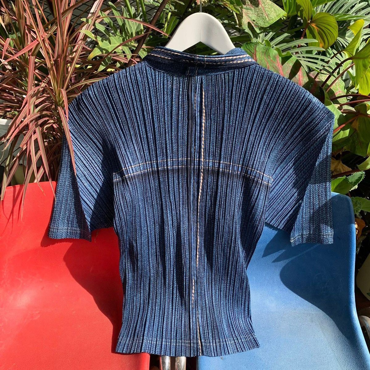 Pleats Please Issey Miyake Issey Miyake Pleats Please Denim Printed Size ONE SIZE - 14 Thumbnail