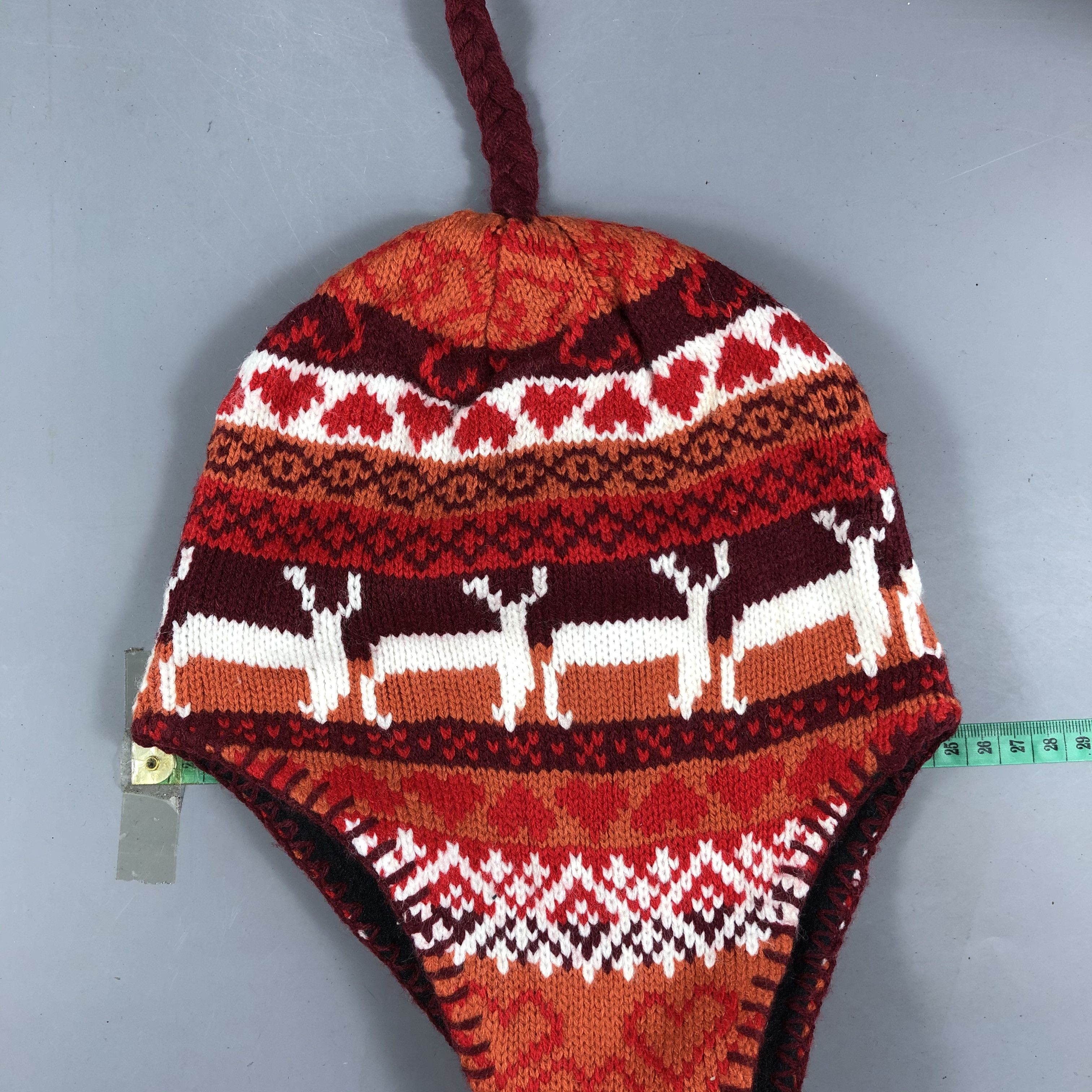 Japanese Brand Knit Fair Isle Earflap Beanie Size ONE SIZE - 3 Thumbnail