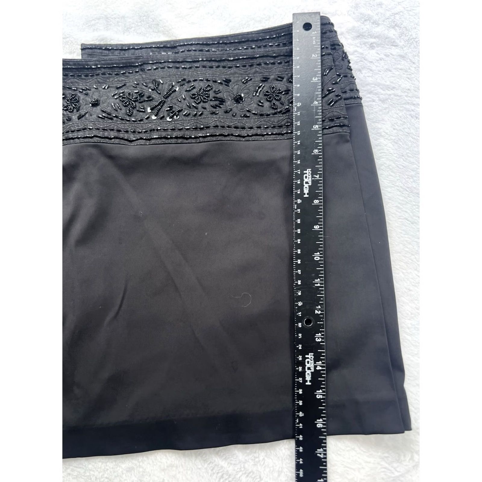 Express VINTAGE EXPRESS Black Beaded Waist Wrap Skirt Cotton Blend Washable 9/10 Womens Size 32" / US 10 / IT 46 - 7 Thumbnail