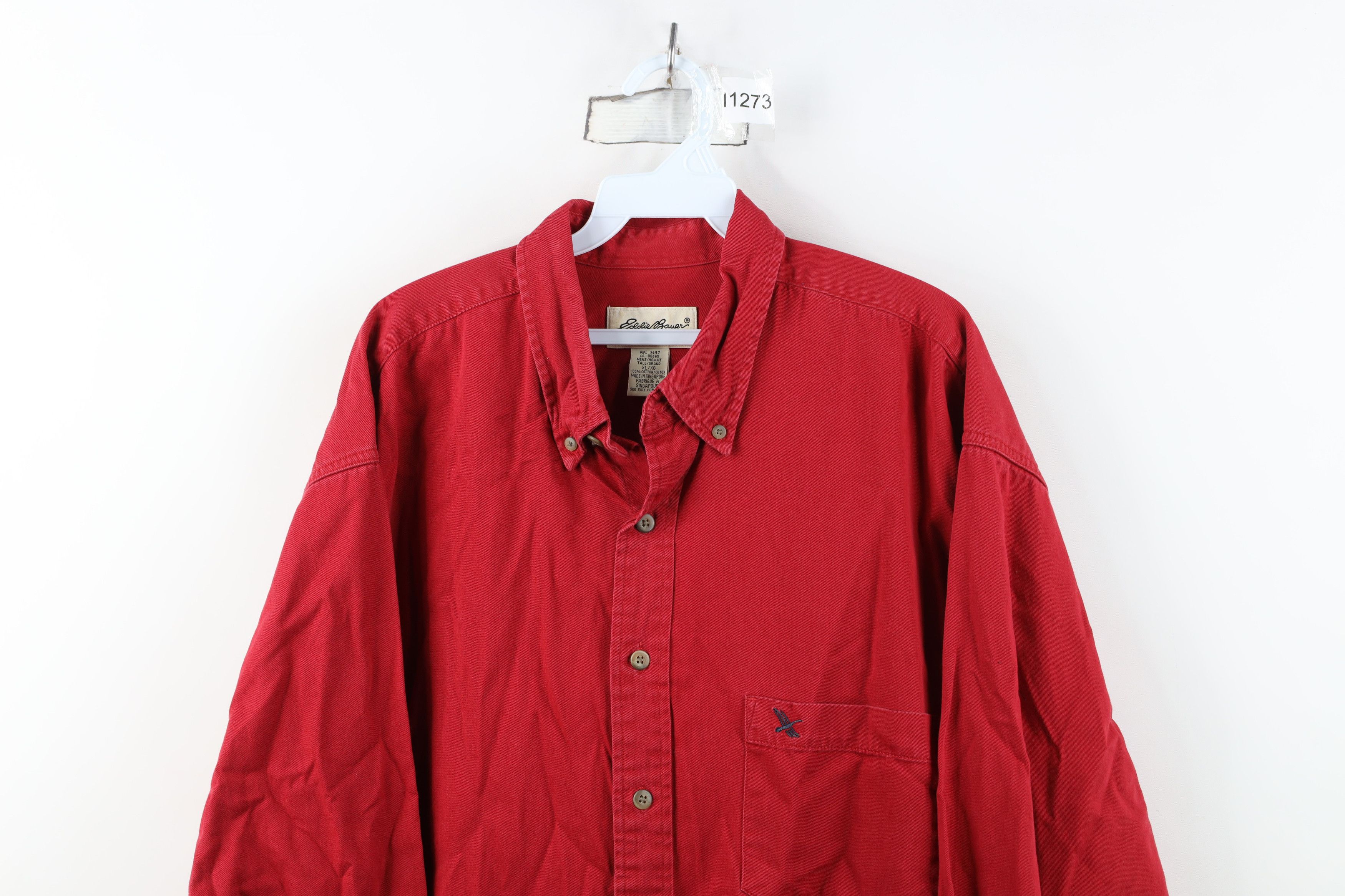 Eddie Bauer Vintage 90s Eddie Bauer Heavyweight Button Down Shirt Red Size US XL / EU 56 / 4 - 2 Thumbnail