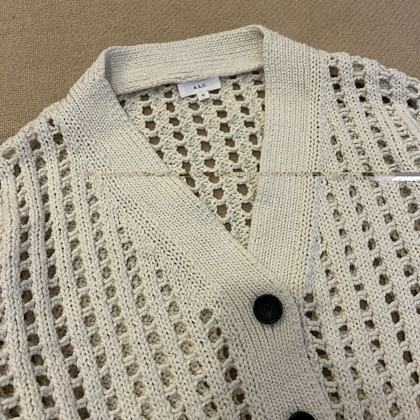 A.L.C. ALC Drew Open Knit Ivory Cardigan Sweater Medium Size M / US 6-8 / IT 42-44 - 2 Thumbnail